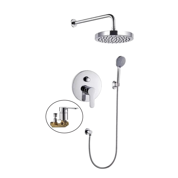 Factory Direct Sale  Wall Mounted Hidden Shower Sets Bathroom Single Handle Shower  Water Fall Shower Faucet