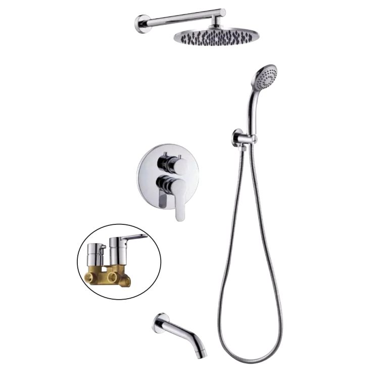 Factory Direct Sale  Wall Mounted Hidden Shower Sets Bathroom Single Handle Shower  Water Fall Shower Faucet