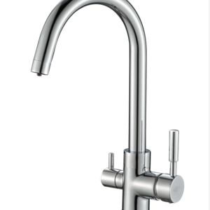 Classical design dual handle one spout 3 way kitchen chrome brass filter faucet