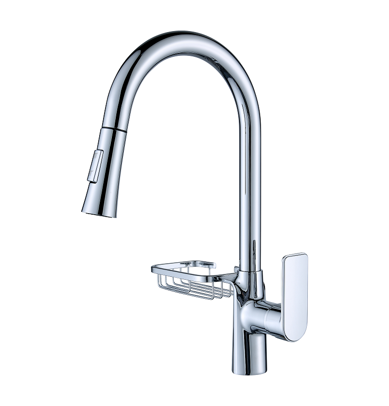 New Hot chrome plated hot cold mixer waterfall flying waterfall pull out kitchen faucet shower faucets, mixers