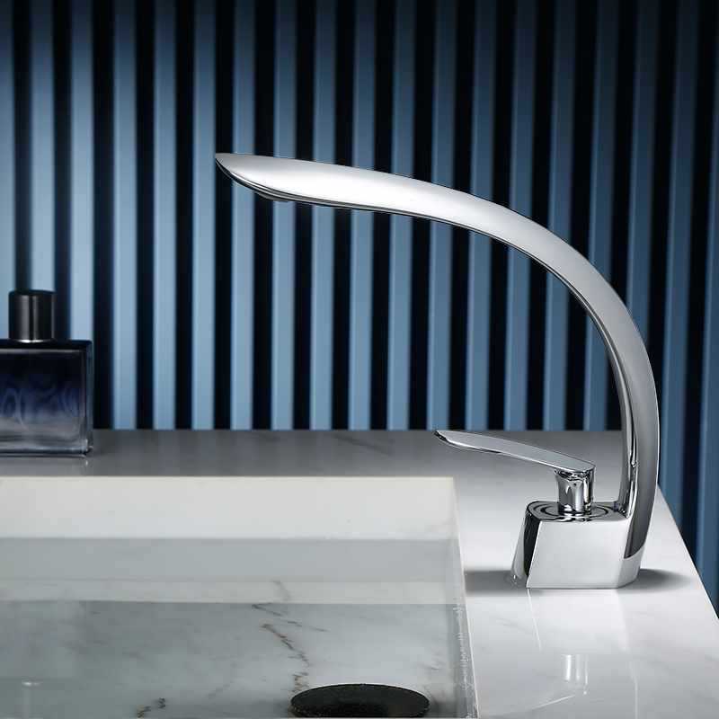 2024 new hot sale Bathroom Faucets swan neck  Hot Cold Water Modern basin Faucets