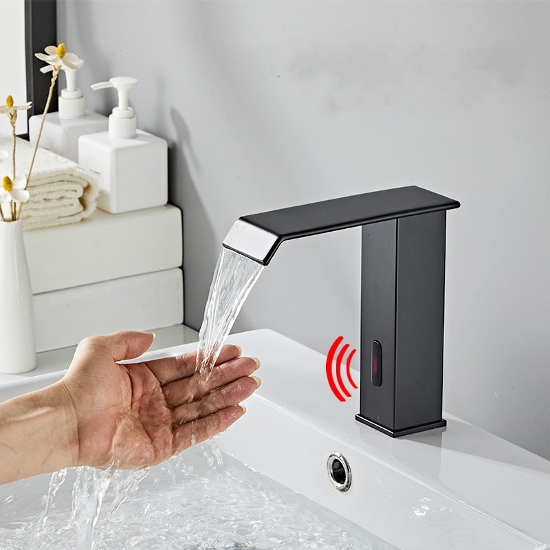 Wholesale of induction type cold and hot faucets by manufacturers  fully automatic infrared household basin faucet