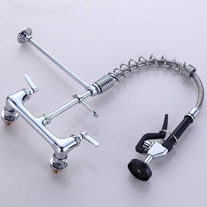 Kitchen faucet pull-out splash proof increased pressure extension cold and hot extended high-level mixing valve spraying