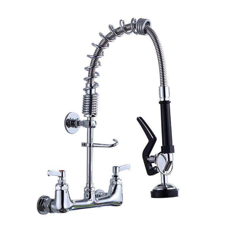 Kitchen faucet pull-out splash proof increased pressure extension cold and hot extended high-level mixing valve spraying