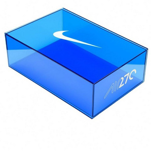 Spring Sign Custom Logo Printing Acrylic Shoe Box with Drawer Acrylic Sneaker Collection Box