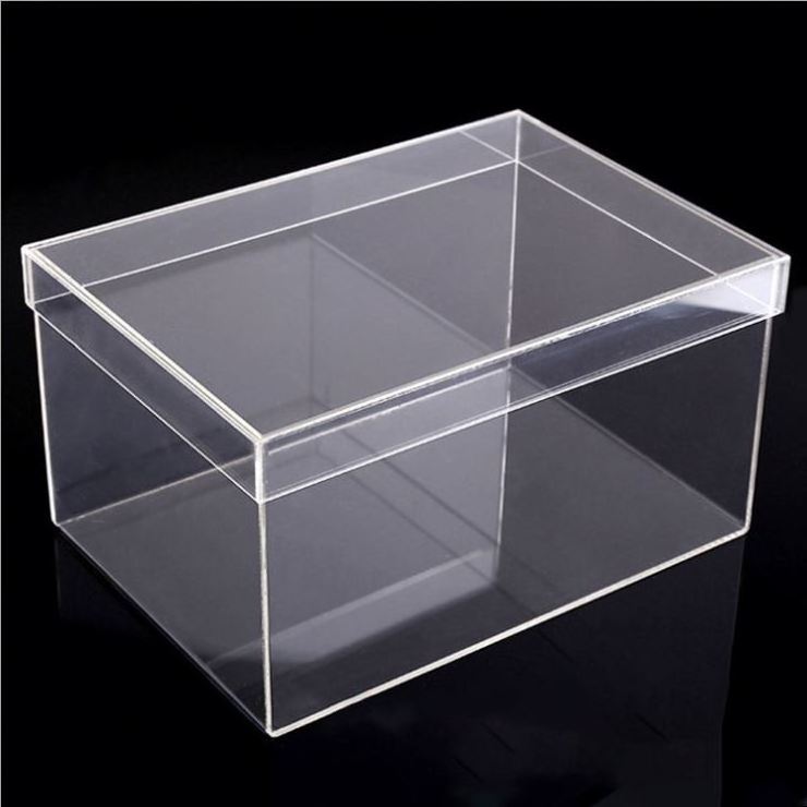 transparent front drop  acrylic sneaker shoe box boy storage acryl shoe display box