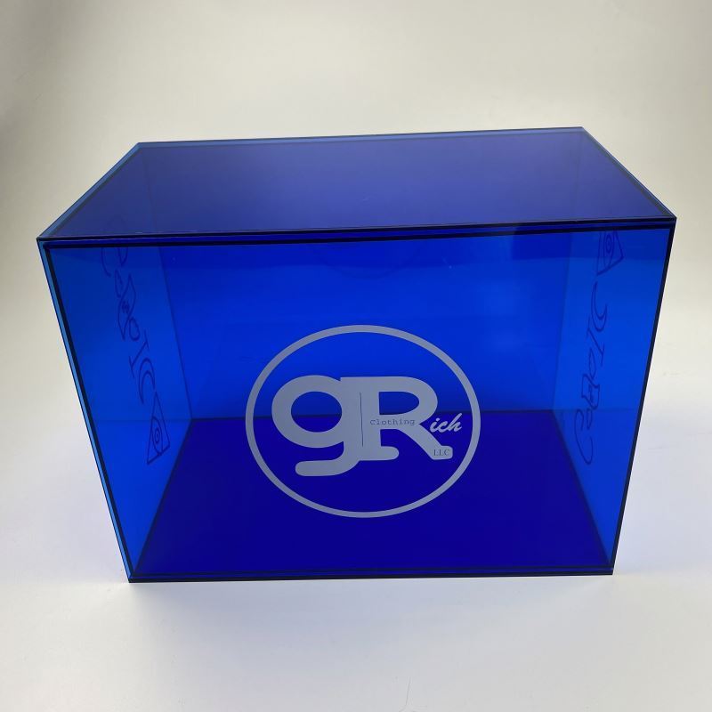 Spring Sign wholesale acrylic boxes swaggy fluorescent color transparent acrylic storage box