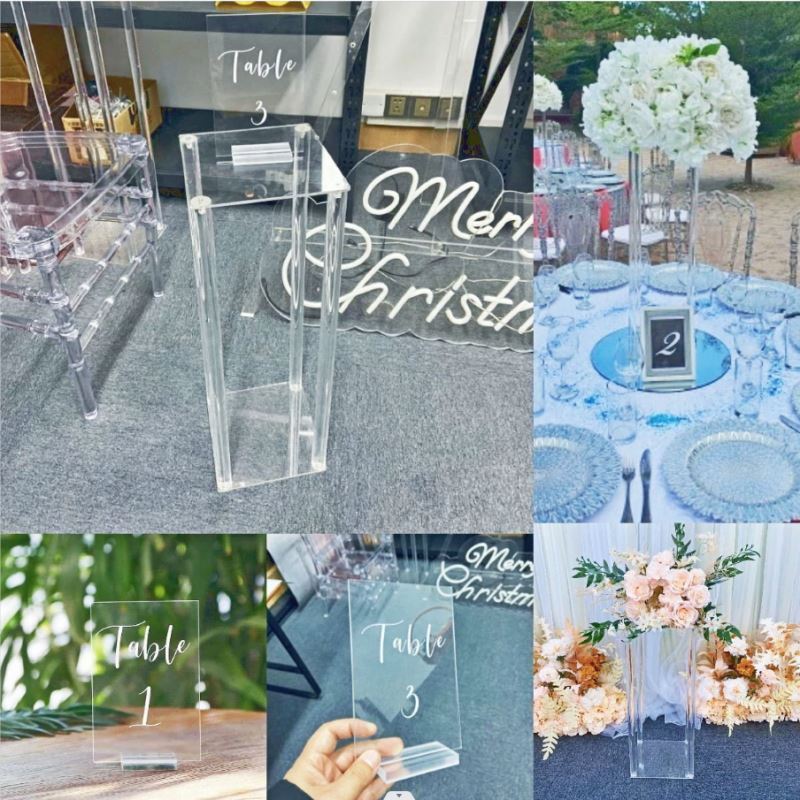 Spring Sign flower Bouquet pillar column vase stands wedding Centerpieces Flower acrylic Stand