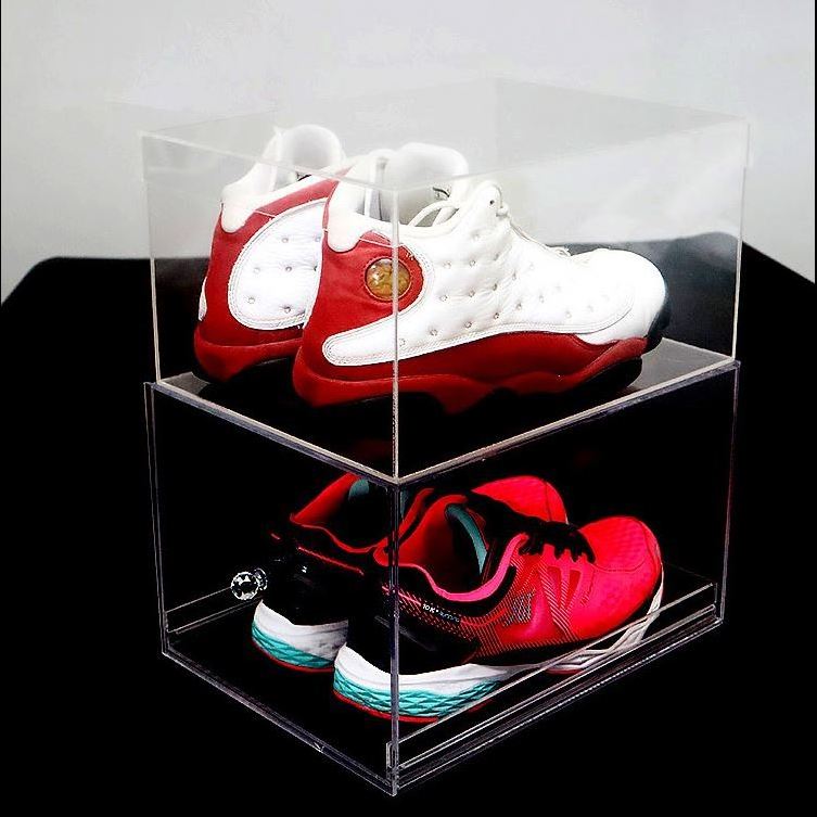 Spring Sign transparent schuhe nike acrylic sneaker shoe box plexiglass storage case