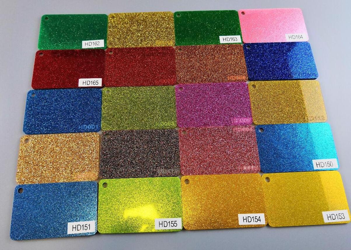 clear cast chunky iridescent one side glitter decorative pmma 2mm acrylic sheet 3mm 1mm