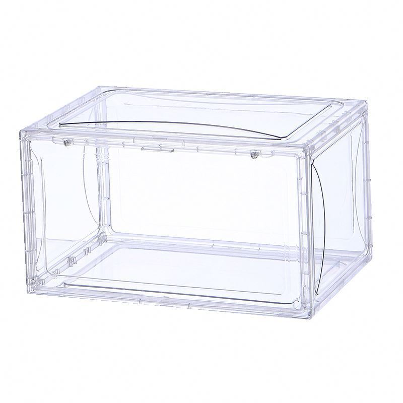 spring sign transparent acrylic clear magnetic shoe box airtight display stackable