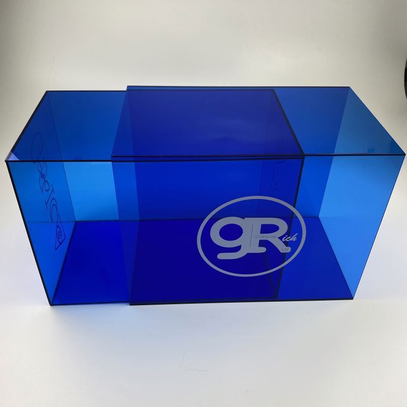 Spring Sign wholesale acrylic boxes swaggy fluorescent color transparent acrylic storage box