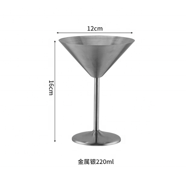 Good Sales Long Stem Stainless Steel Long Stem Wine Glass Cocktail Glass For Wedding Party Product Whiskey Champagne Glasses