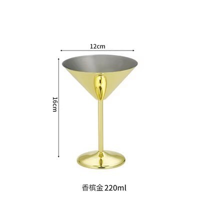 Good Sales Long Stem Stainless Steel Long Stem Wine Glass Cocktail Glass For Wedding Party Product Whiskey Champagne Glasses