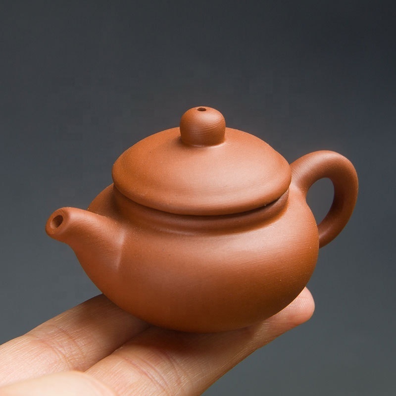 Pottery Mini purple sand little teapot  playable fingertip pot tea ornaments tea carve kung fu ceramic tea teaware accessories