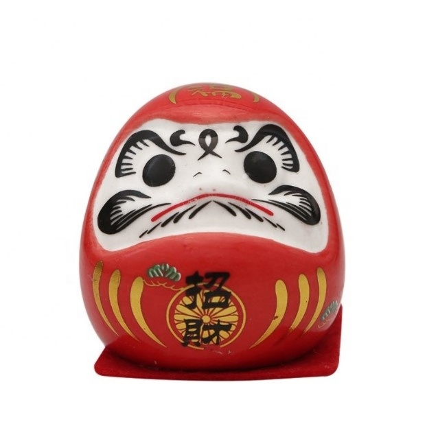 Japanese bodhidharma mini cute Hot Porcelain little figurine gift ceramic Fortune Lucky cat tiny Daruma Dolls for Car 1.5 inches