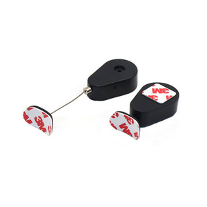 Auto Retractable Cable Lock Oval Double-sided Adhesive Anti-theft Anti-lost Pull Box for Remote Control Security