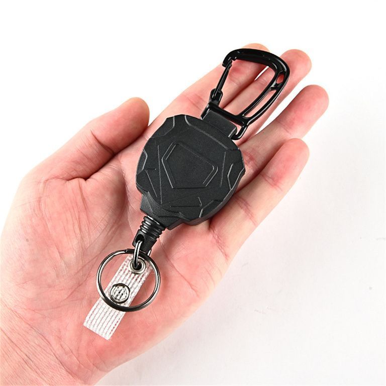 P-020 Retractable Keychain Belt Clip Key Automatic Rebound Heavy Duty Carabiner for Camping