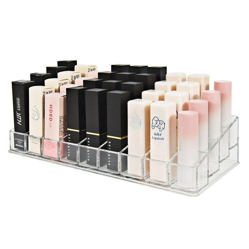 Clear Acrylic Desktop Dust-proof Makeup Organizer Lip Gloss Stand Lipsticks Organizer Box for  36 GRID LIPSTICK HOLDER