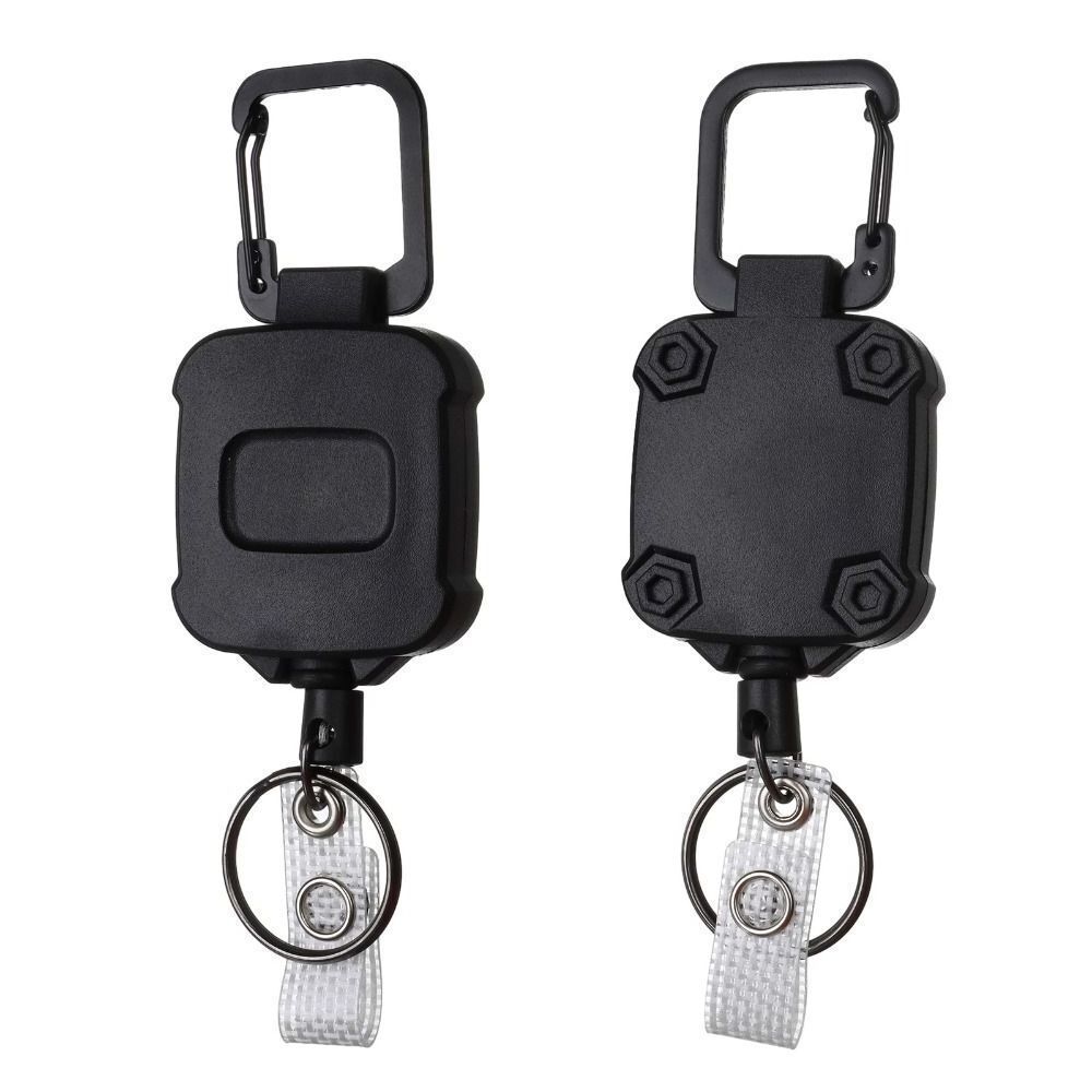 P-026 Retractable Keychain Badge Reel Clip Nurses Students Doctors ID Card Name Badge Holder Heavy Duty Steel Wire Keyring