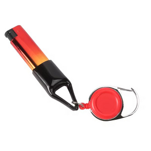 P014 Hot Selling Lighter Holder Keychain Logo Customize Retractable Clip Key Chain Lighter Leash