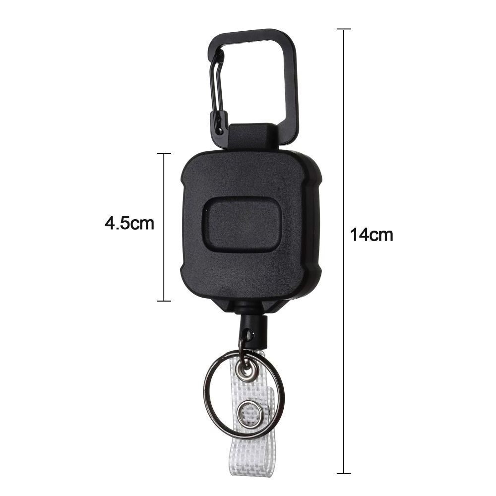 P-026 Retractable Keychain Badge Reel Clip Nurses Students Doctors ID Card Name Badge Holder Heavy Duty Steel Wire Keyring