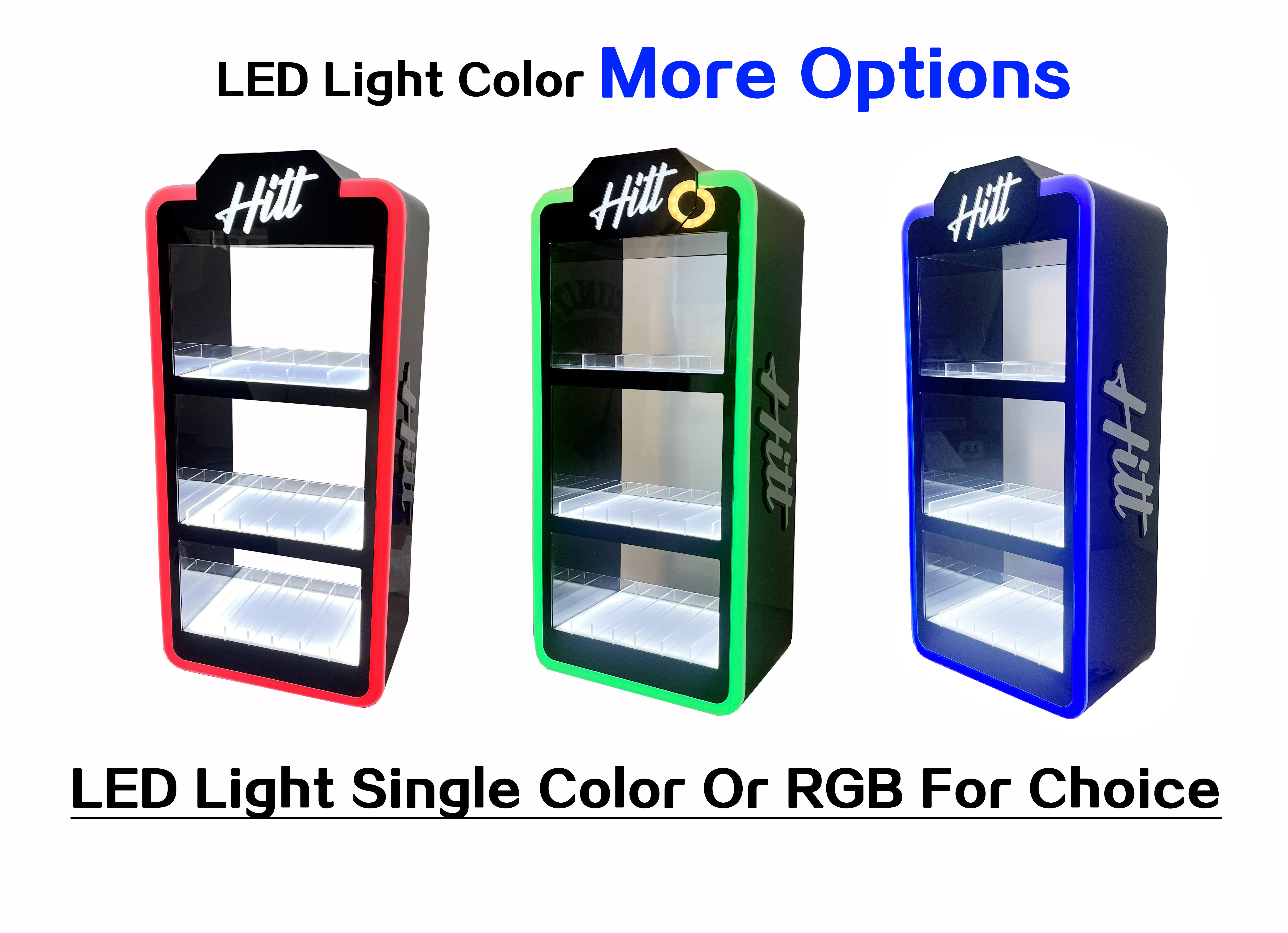 Free Sample Smoke Shop Display Acrylic Display Stands Counter Rgb Led Lighted Tobacco Cigarette Display Cabinet