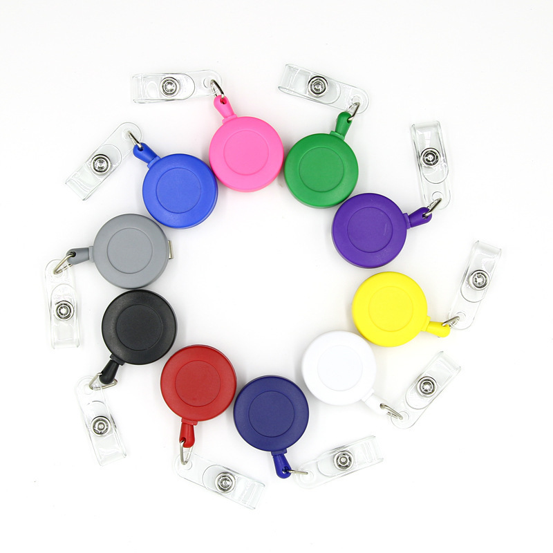 30 Colors Economic Badge Reels Retractable Badge Clips Holder for Hanging Name ID Card School Conference Office Card Keychain