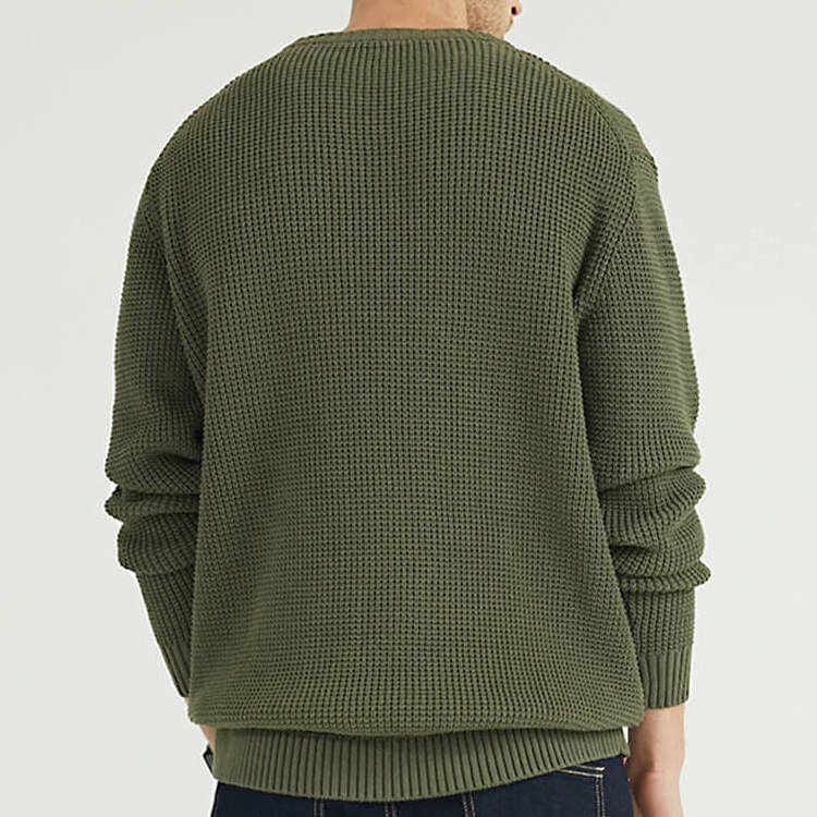 100%  Cotton Winter OEM Custom Men's Crewneck Pullover Sweater Plain Knit Pullover Jumpers For Men Sweater Manufacturer