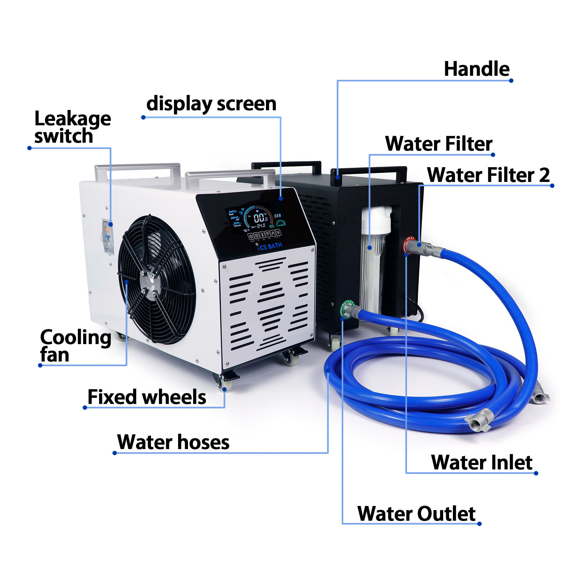 Ozone Cycle Use Wifi Controlled Portable Mini Chiller Machine Ice Bath Chiller and Heater For Spa