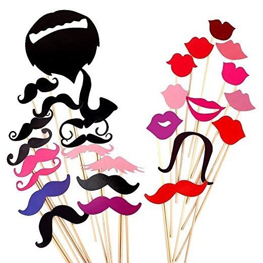 58PCS/Set Photo Booth Props 58 Bridal Lips Glasses Hats Moustache Crown Party Supplies