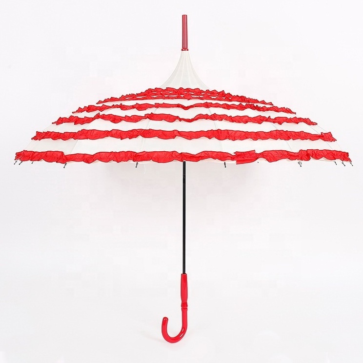 Layers Wholesale Pagoda Sun Umbrella Long Handle Lady Parasol Folding Plastic Handle White Paper Umbrella for Adults Wedding