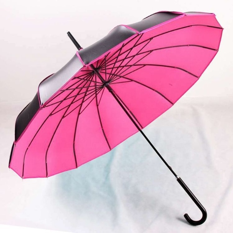 New Vinyl Pagoda Outdoor Umbrella Long Handle Lady Sun Parasol