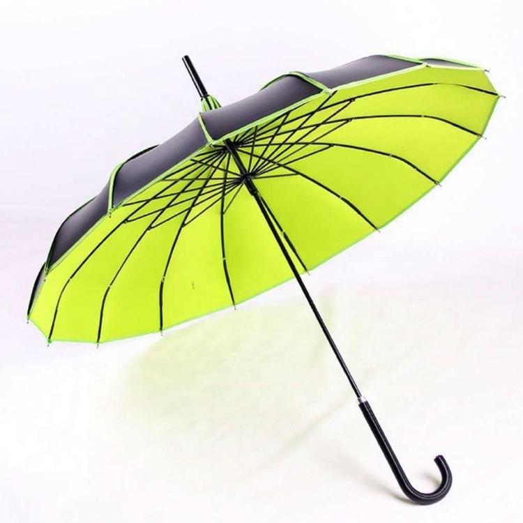 New Vinyl Pagoda Outdoor Umbrella Long Handle Lady Sun Parasol