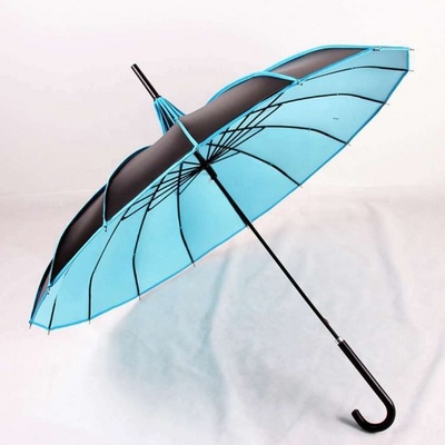 New Vinyl Pagoda Outdoor Umbrella Long Handle Lady Sun Parasol