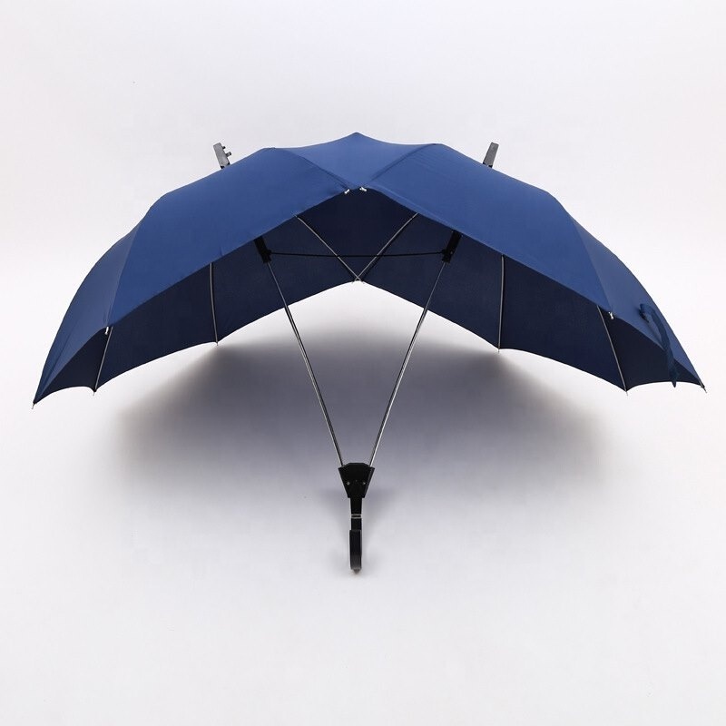 Creative Siamese Double Umbrella Two Person Couple Suny Rainy Parasol