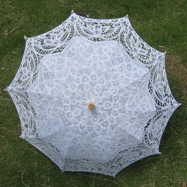 Battenburg Wedding Lace Umbrella Bridal Lady Cotton Parasol