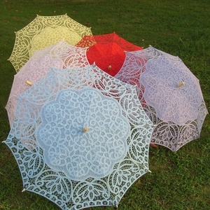 Battenburg Wedding Lace Umbrella Bridal Lady Cotton Parasol