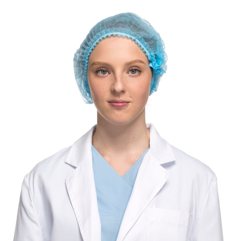 Disposable Non Woven Strip Clip Cap Bouffant Surgical Doctor Hat Round Mob Cap Cheap and High quality Protective Caps for worker