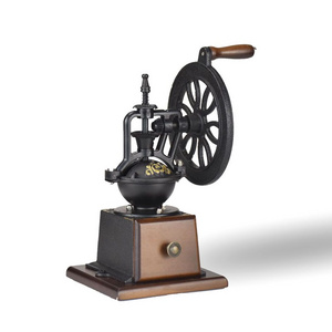 Nenya Manual Coffee Grinder Antique Cast Iron Hand Crank Coffee Mill with Grind Settings & Catch Drawer