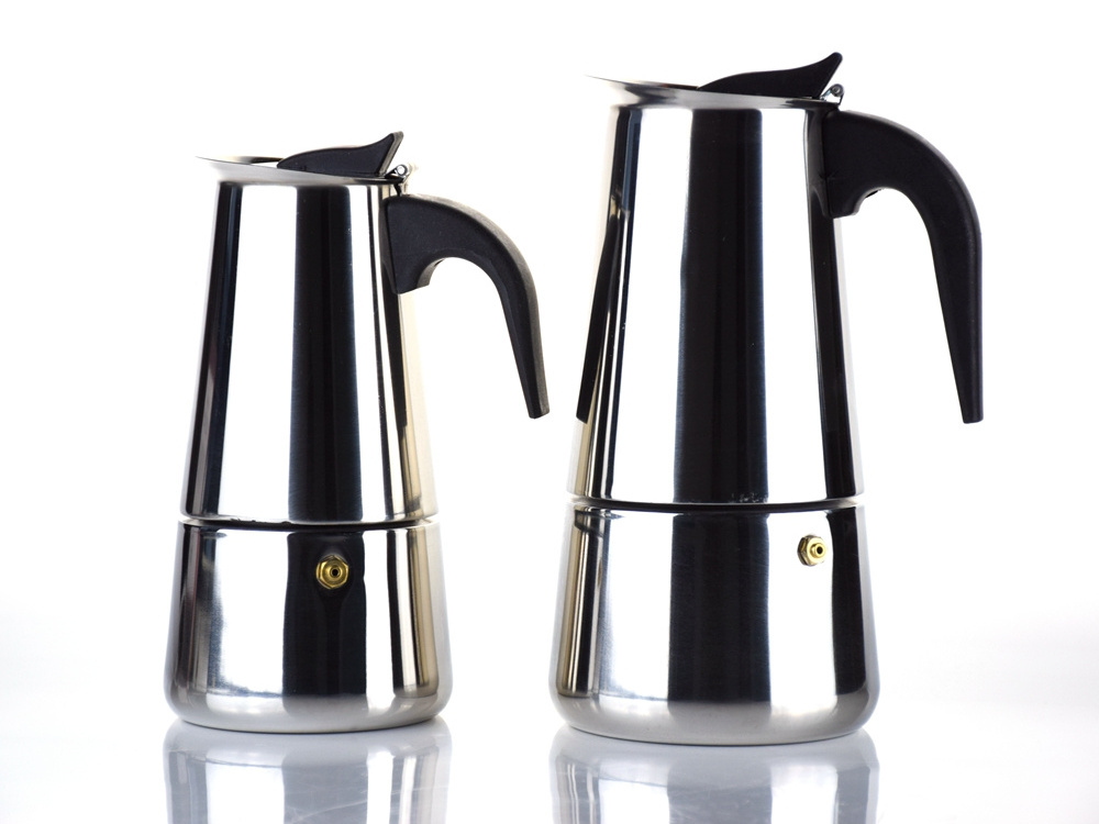 Stainless Steel Moka Pot 2/4/6/9 Cups Custom Moka Pot for Espresso Stovetop Coffee Machine