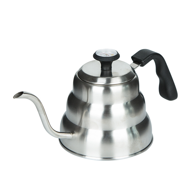 1.0L 1.2L Pour Over Coffee Kettle with Thermometer 304 SS Stovetop Gooseneck Tea Kettle