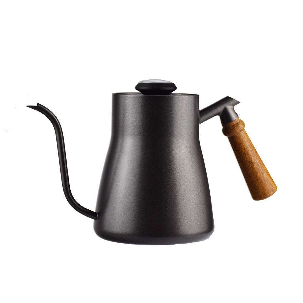 BH50 Ecocoffee Gooseneck Kettle 850ml stainless steel coffee kettle With thermometer wengewood handle Pour Over Pot Da