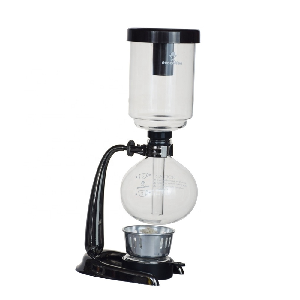 Syphon Coffee Maker Filter 5 Cups Siphon Pots Golden Handle Coffee Kettle pot Set Filter Tea Glass Vacuum Machine MT5