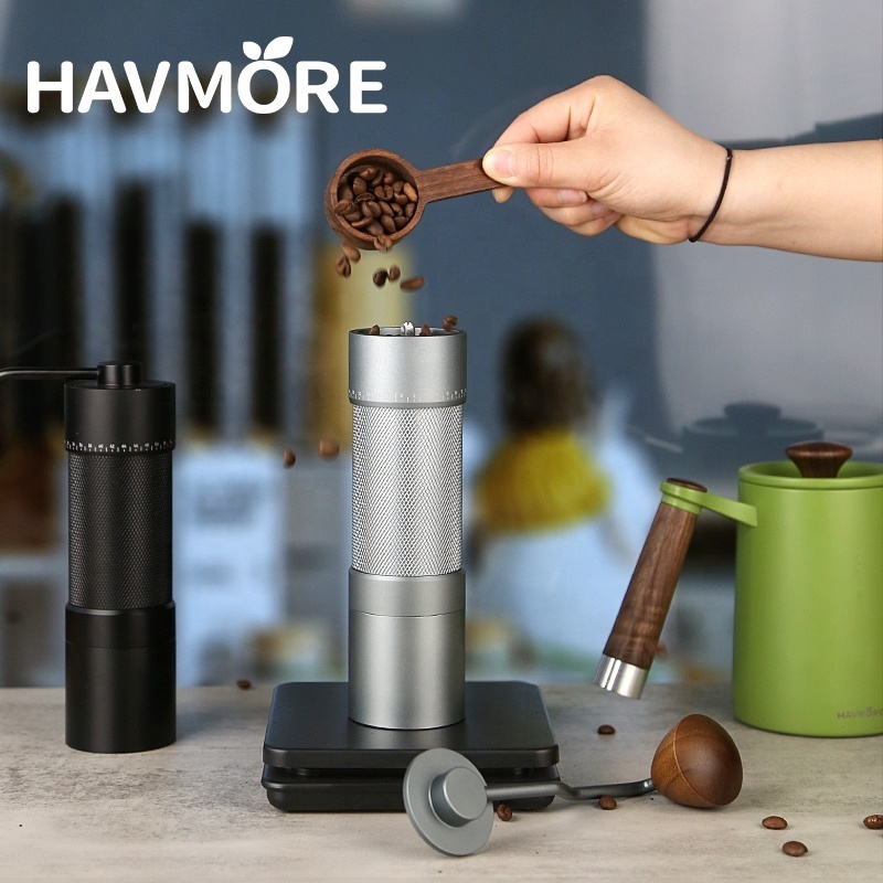 New Upgraded Portable Manual Coffee Bean Grinder Titanium Burr 7 Pins 30g Capacity  Barista Coffee Mill Maker