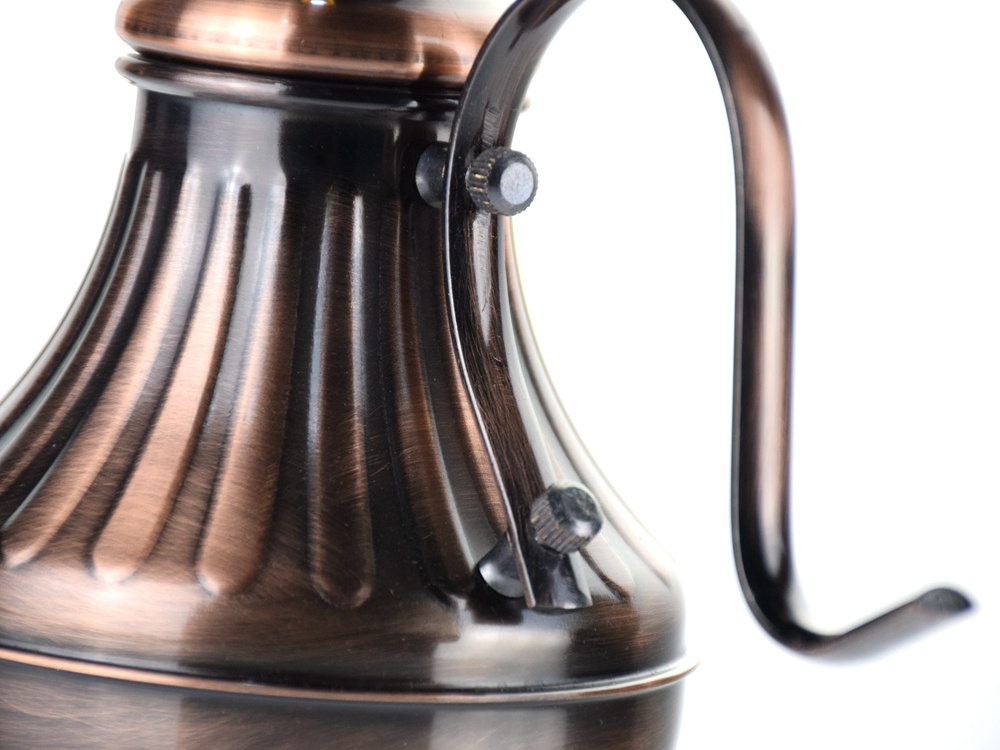 Turkish Copper Kettle Tea Pot Glass Drip Coffee Kettle 650ML