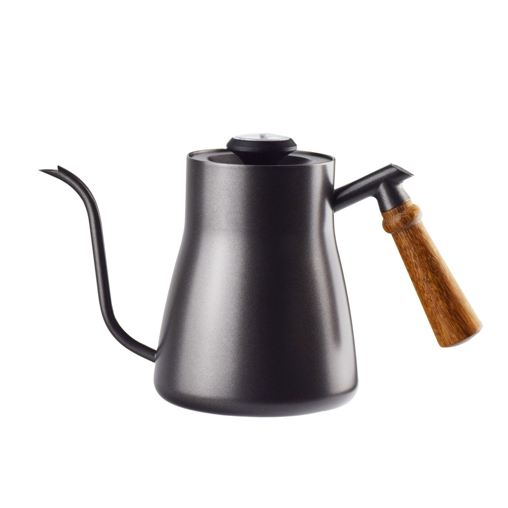 BH50 Ecocoffee Gooseneck Kettle 850ml stainless steel coffee kettle With thermometer wengewood handle Pour Over Pot Da