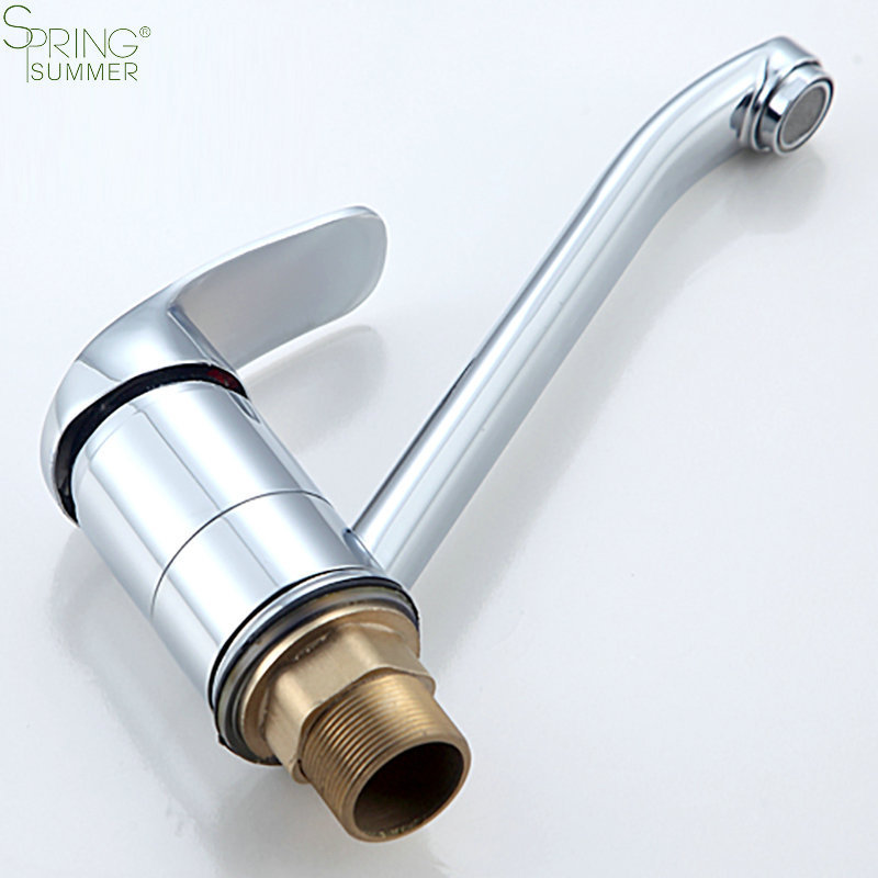 Processing and production of 360-degree rotating hot and cold water brass kitchen faucet