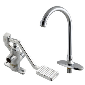 Hospital Faucets Foot Valve Kitchen Faucet Pedal Tap Cold Water Foot Operated Hand Wash Sink Faucet