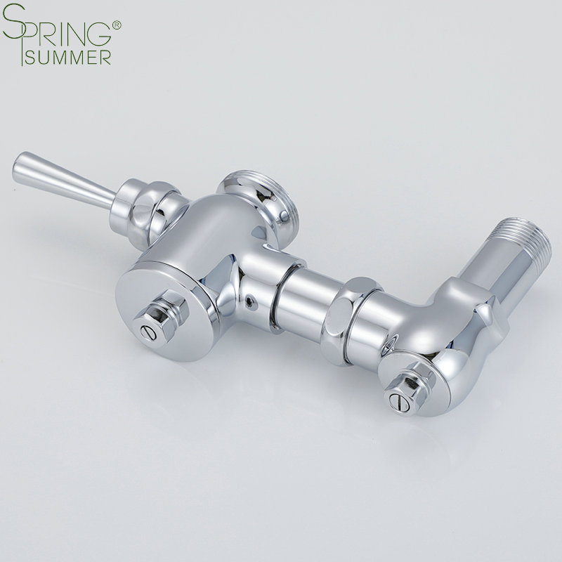 SPRING SUMMER Brass  Hand Press Time Delay Toilet Flush Valve WC Commode Flushing Valve